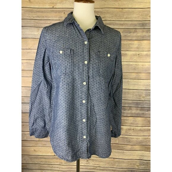 Old Navy Womens M Chambray Shirt Button Down - Picture 1 of 10